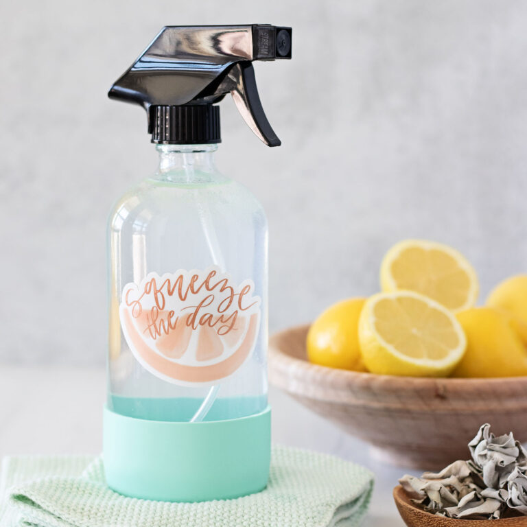 You can use this essential oil cleaning spray as a DIY multi purpose cleaner to keep your home tidy, while saving you time!