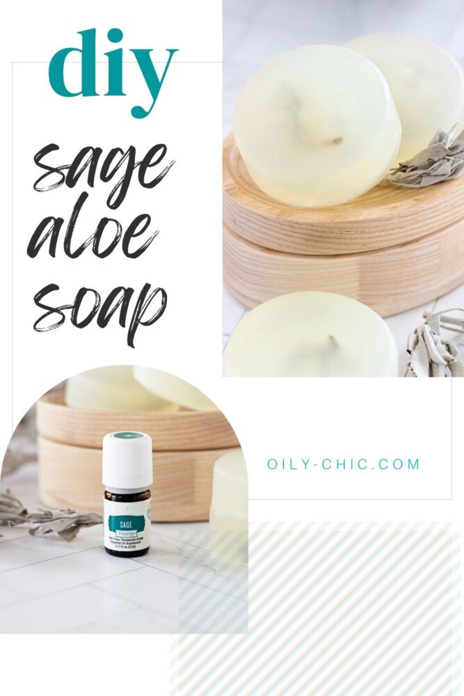 DIY soap doesn’t come any simpler than this and rarely is it more gorgeous than these cleansing sage and aloe clear soap bars!