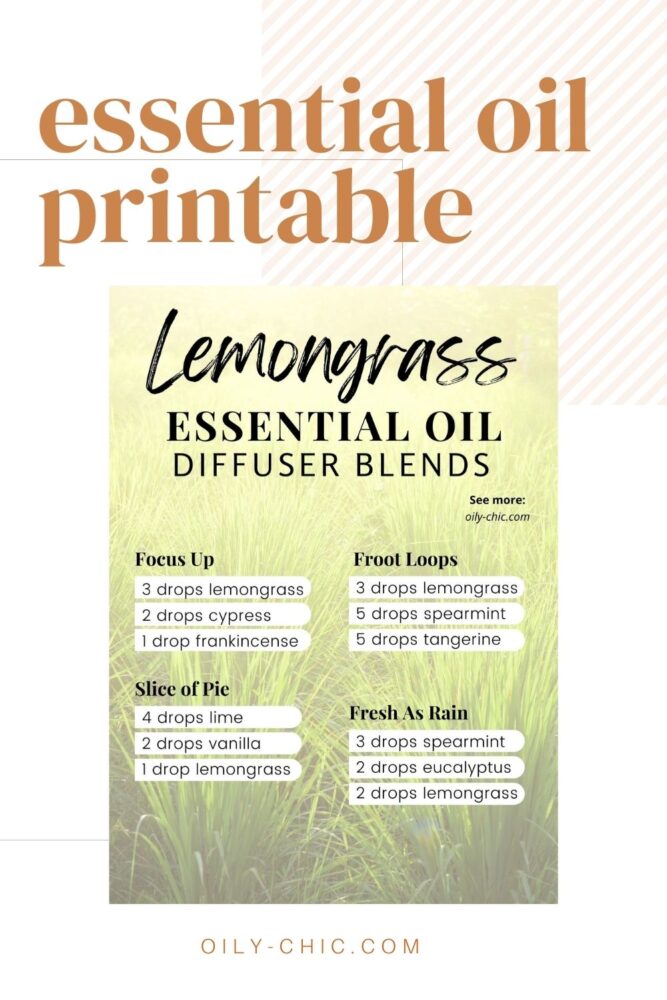 Lemongrass Essential Oil Diffuser Blends Chart