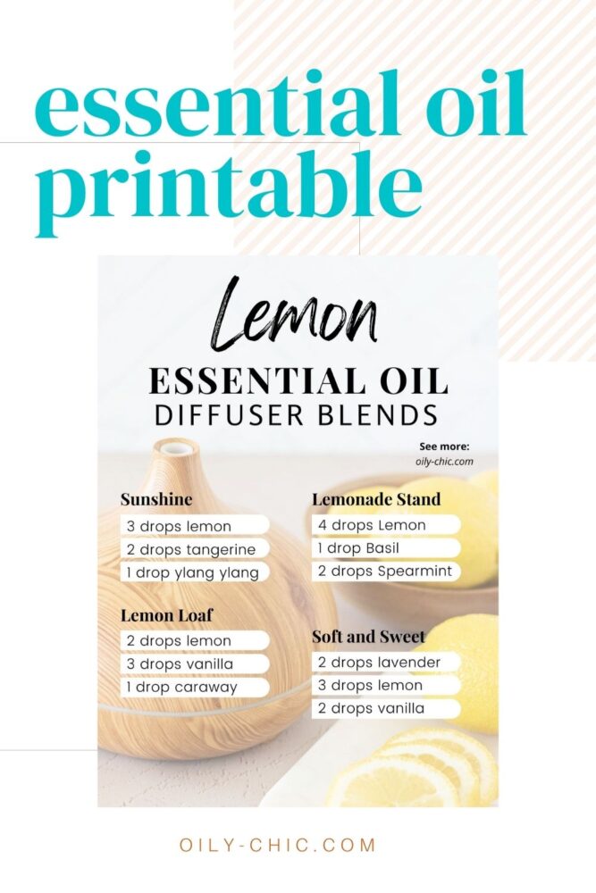 Lemon Essential Oil Diffuser Blends Chart