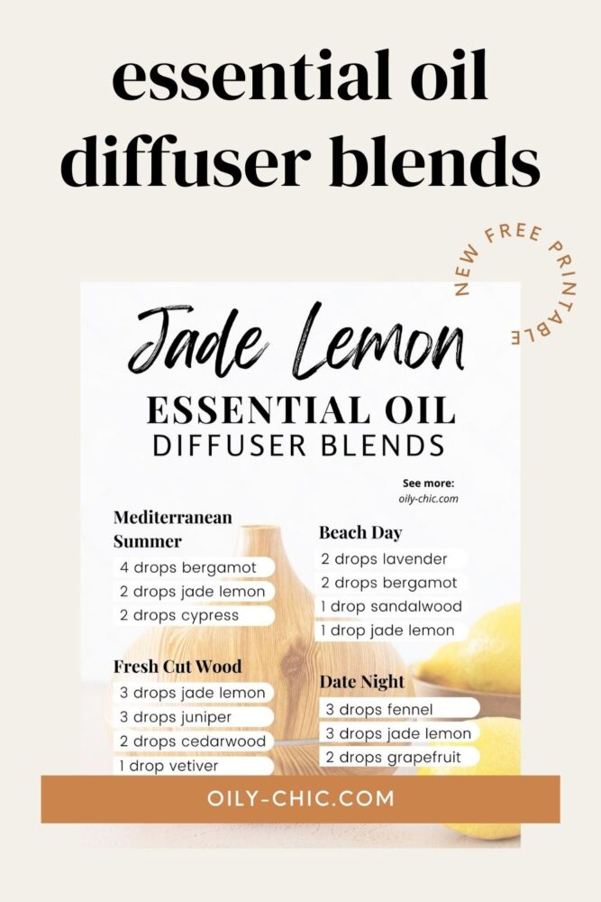 Jade Lemon Essential Oil Diffuser Blends Chart