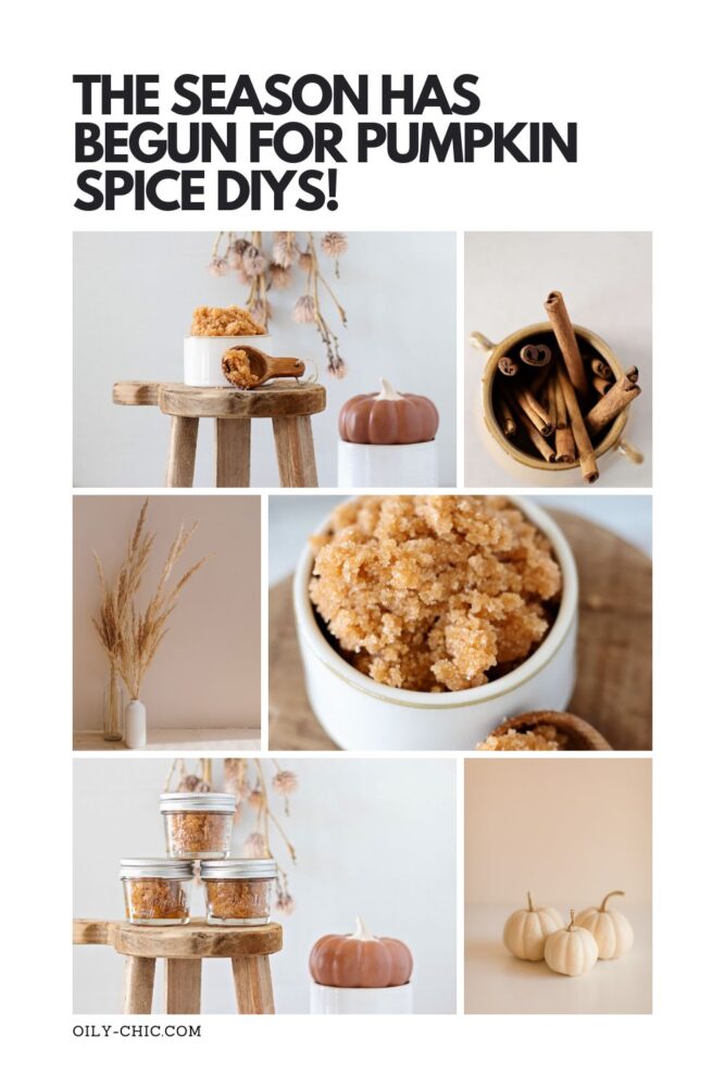 The season has begun for pumpkin spice DIYs - Find out what essential oils make a pumpkin spice scent and how to use a sugar scrub to reap all the benefits of this fall beauty DIY pumpkin spice sugar scrub!