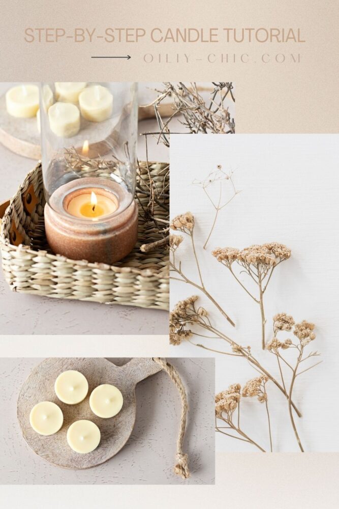 These simple beeswax tea light candles scented with essential oils are DIY candles anyone can make! The sweet subtle scent of beeswax and warm essential oils like cinnamon, clove, or vanilla are just the thing to cozy up to on a fall day. 