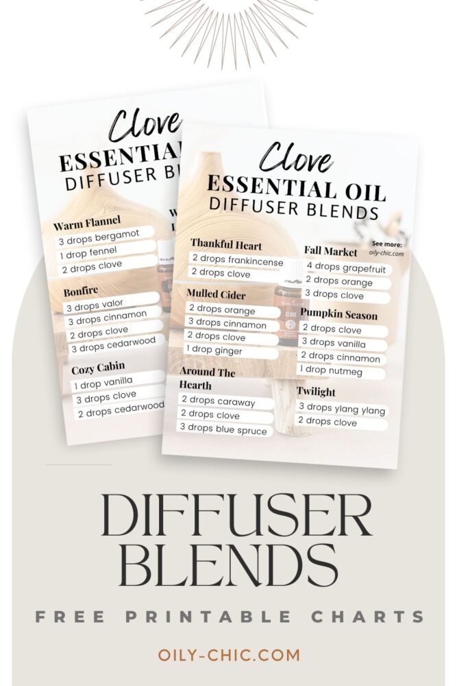 These printable charts of twelve clove essential oil blends are perfect for any time of day, all year round! 
