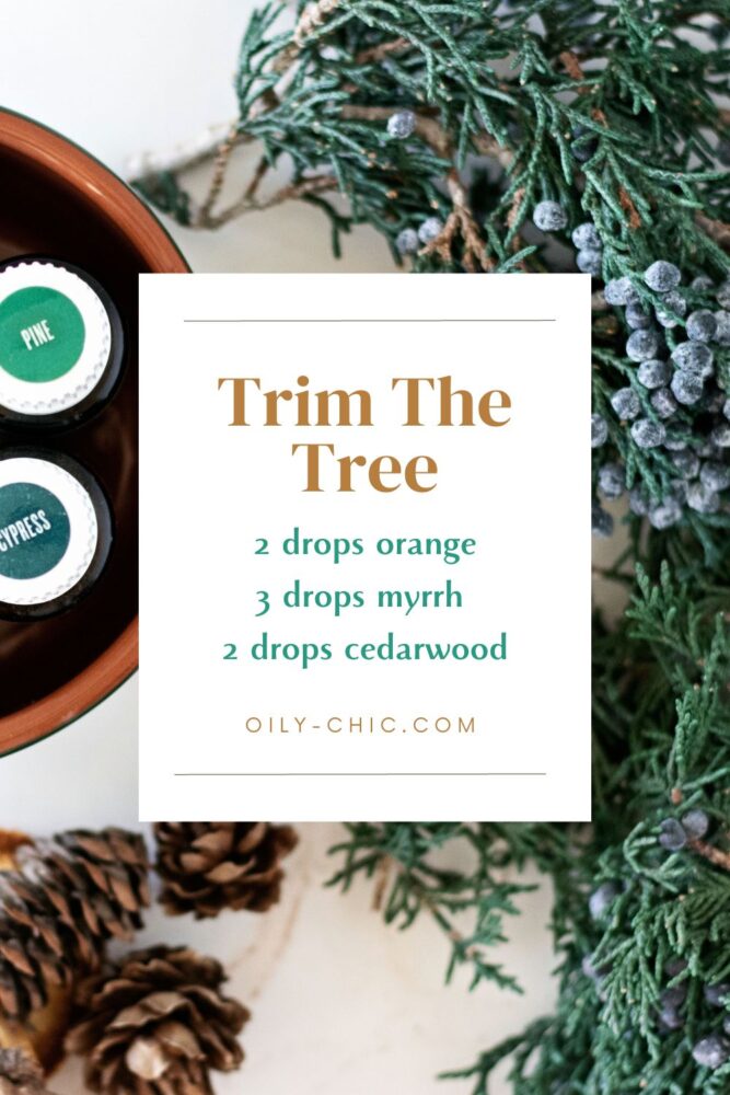 When you’re ready to trim the tree and deck the halls, pop this in the diffuser! You’ll be humming “Oh Christmas Tree, Oh Christmas Tree” in no time.