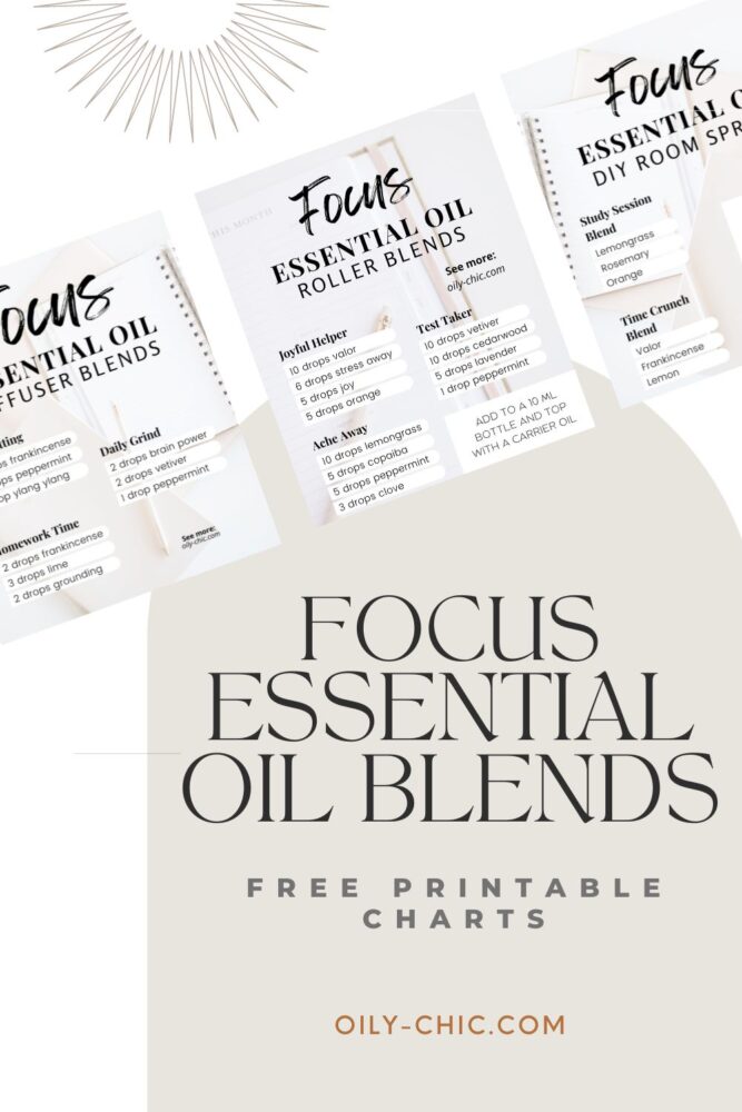 These printable essential oil blends for focus make the perfect addition to your New Year's Goals. Find each and many more essential oil printables in the Oily Chic Library. 