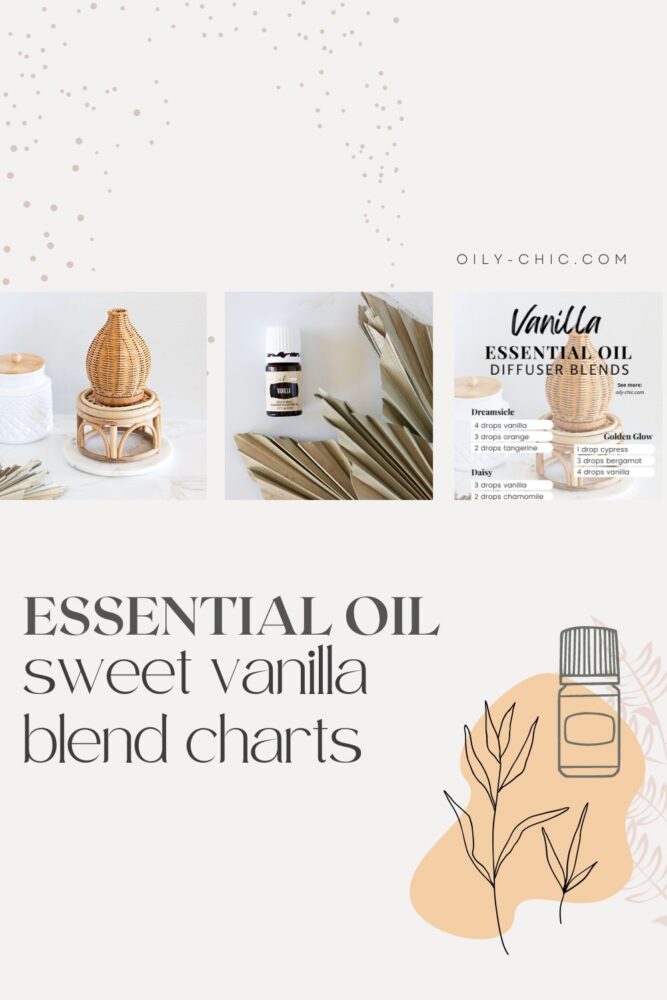 Once you’ve found the perfect location for an essential oil diffuser, print this vanilla essential oil blends chart for diffusing and store the essential oils you will use there. 