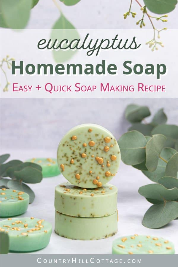 This homemade eucalyptus soap recipe is the perfect soap making project for beginners.