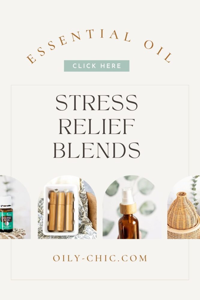 Find stress relief essential oil blend recipes made with the best essential oils for stress and anxiety. Make stress-busting rollerball recipes, body mists, and diffuser blends! 
