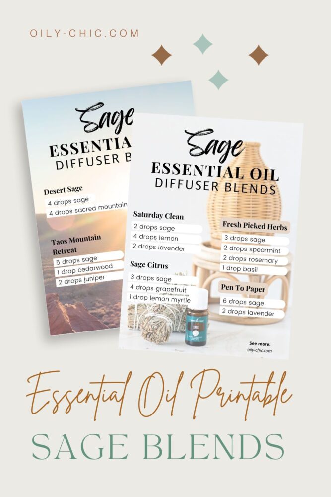 Print a sage essential oil blend chart to elevate your aromatherapy experience. Find both and many more essential oil printables in the Oily Chic Library.