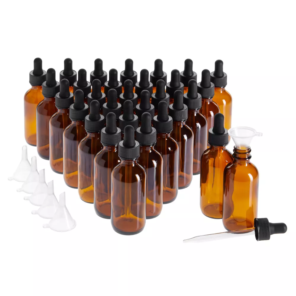 amber glass roller bottles set of 24